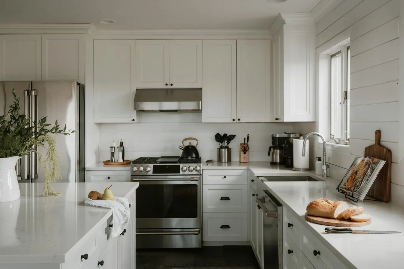 Spotless white kitchen