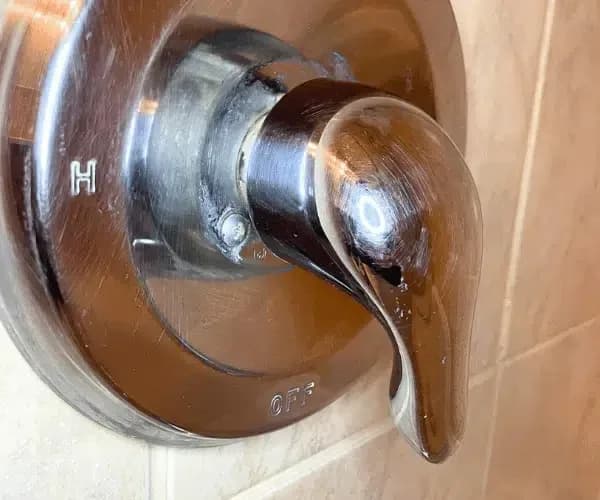 Shower faucet after cleaning
